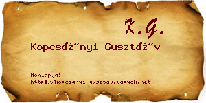 Kopcsányi Gusztáv névjegykártya
