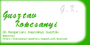 gusztav kopcsanyi business card